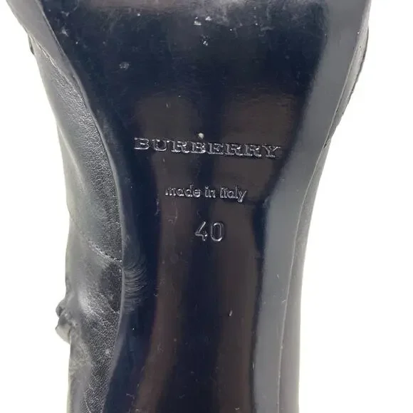 BURBERRY Brogue Leather Laser Cut Lace Up Stiletto Boots Size 40 or US 10 - Picture 11 of 13